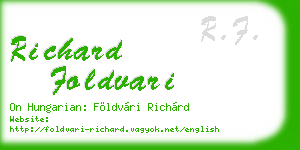richard foldvari business card