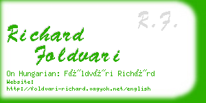 richard foldvari business card